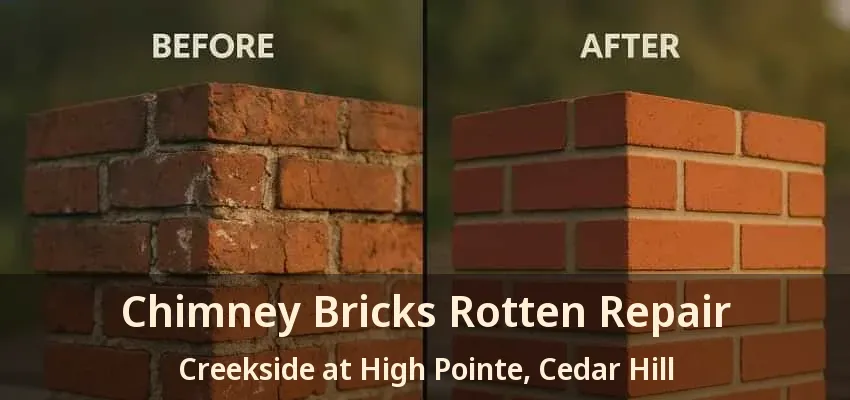 Chimney Bricks Rotten Repair Creekside at High Pointe, Cedar Hill - TX
