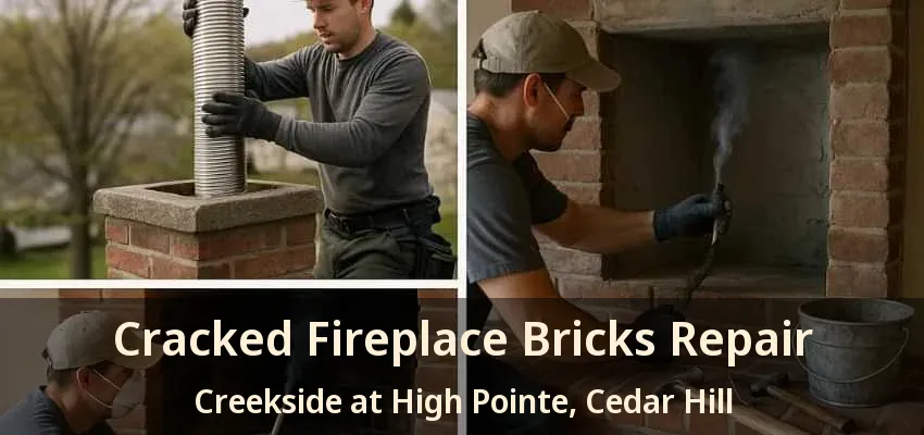 Cracked Fireplace Bricks Repair Creekside at High Pointe, Cedar Hill - TX
