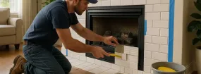 Repairing Cracked Fireplace Tiles Bryan Place Addition, Cedar Hill